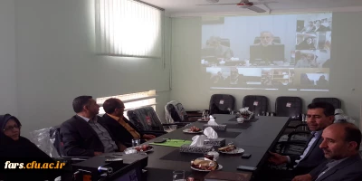 جلسه ویدیو کنفرانس مسئولین حراست  پردیسها و مراکز دانشگاه فرهنگیان فارس و کل کشور با هیات رئیسه دانشگاه فرهنگیان برگزار گردید