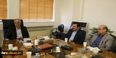 جلسه جناب آقای دکتر صحراگرد مدیریت دانشگاه فرهنگیان فارس و دکتر خاکی معاونت دانشگاه با مهندس تبادار استاندار فارس
