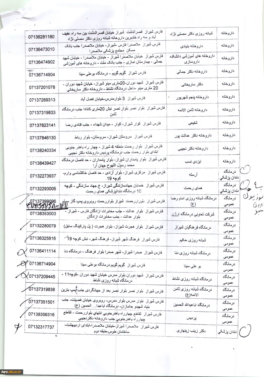 مراکز درمانی طرف قرار داد با بیمه ایران جهت اطلاع همکاران  5