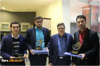 عرض تبریک خدمت دانشجوی عزیز جناب آقای احسان کشت ورز بمناسبت کسب  رتبه سوم پژوهشگربرترکشوری دربخش دانشجویی