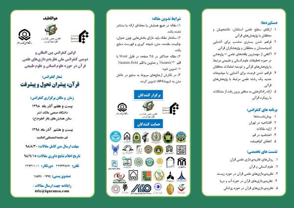 اولین کنفرانس بین المللی و دومین کنفرانس ملی انجمن علمی قرآن و تحول علوم ایران 6