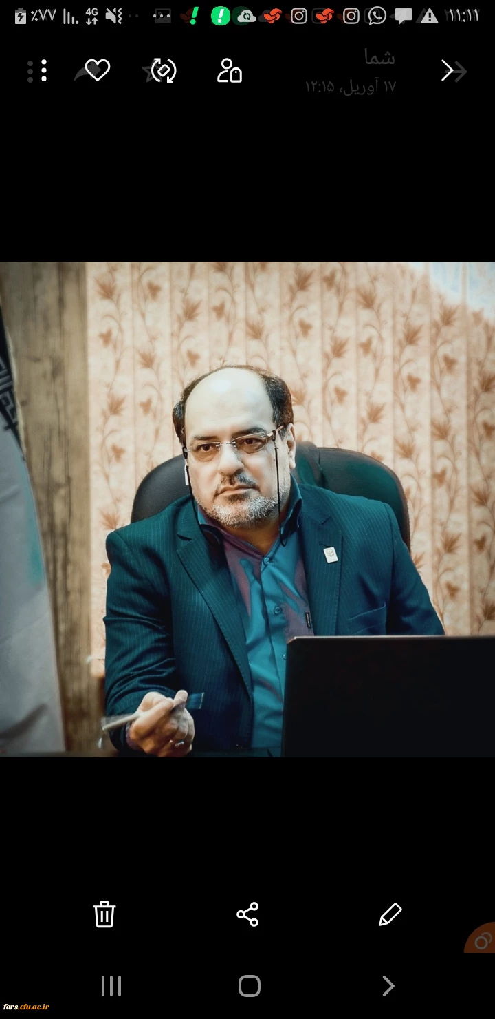 پیام تبریک رئیس دانشگاه فرهنگیان استان فارس به مناسبت هفته بزرگداشت مقام معلم 
اردیبهشت ماه ۱۳۹۹ 2