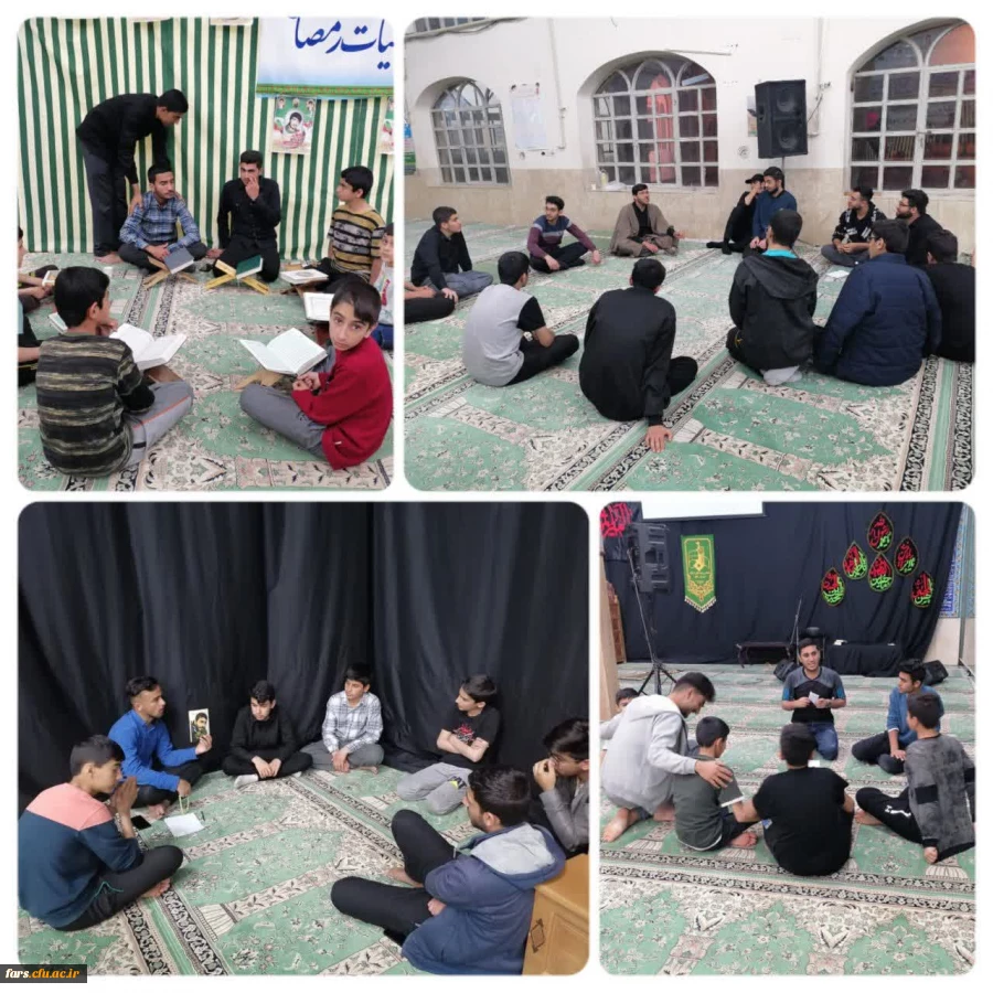 حضور دانشجومعلمان مرکز شهید بهشتی اقلید در اعتکاف دانش آموزی مسجد جامع شهرستان اقلید و فعالیت به عنوان مربی دانش آموز 2