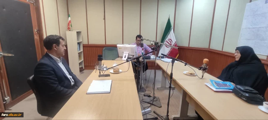 حضور دکتر زارع شیبانی و خانم شمسایی مدیران دانشگاه فرهنگیان در برنامه زنده رادیویی  2