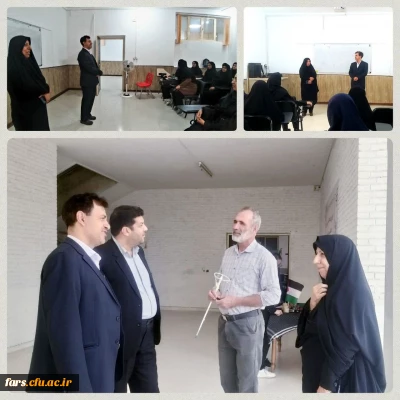 بازدید مدیر استان زارع شیبانی همراه با داودی رییس مرکز سلمان از ساختمان آموزشی شهید عباس دوران و خیرمقدم به دانشجویان جدیدالورود