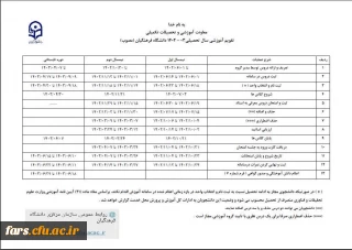 تقویم آموزشی سال تحصیلی 1403-1402 دانشگاه فرهنگیان 
