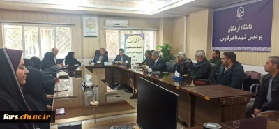 حضور مدیریت محترم دانشگاه فرهنگیان فارس جناب آقای زارع شیبانی به همراه  مسئولان استانی دانشگاه فرهنگیان در پردیس شهید باهنر