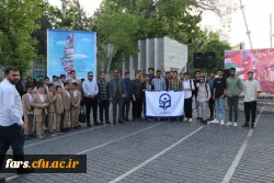 حضور دانشجومعلمان دانشگاه فرهنگیان فارس در مراسم تجمع دانشگاهیان دانشگاه های شیراز در حمایت از خیزش دانشجویان آمریکا و اروپا 2