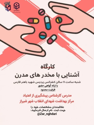 برگزاری کارگاه آشنایی با مخدرهای مدرن در پردیس شهید باهنر شیراز 3